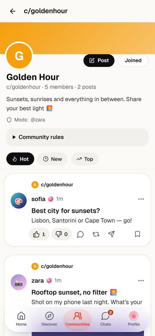 Communities on Vielo