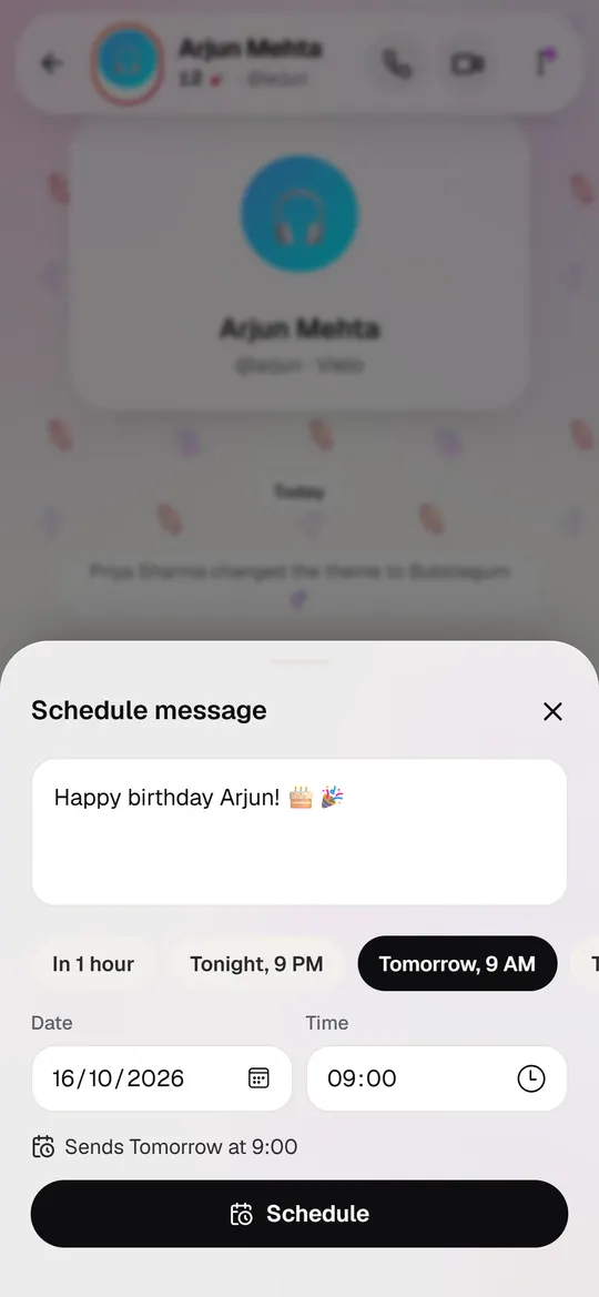 Schedule messages on Vielo